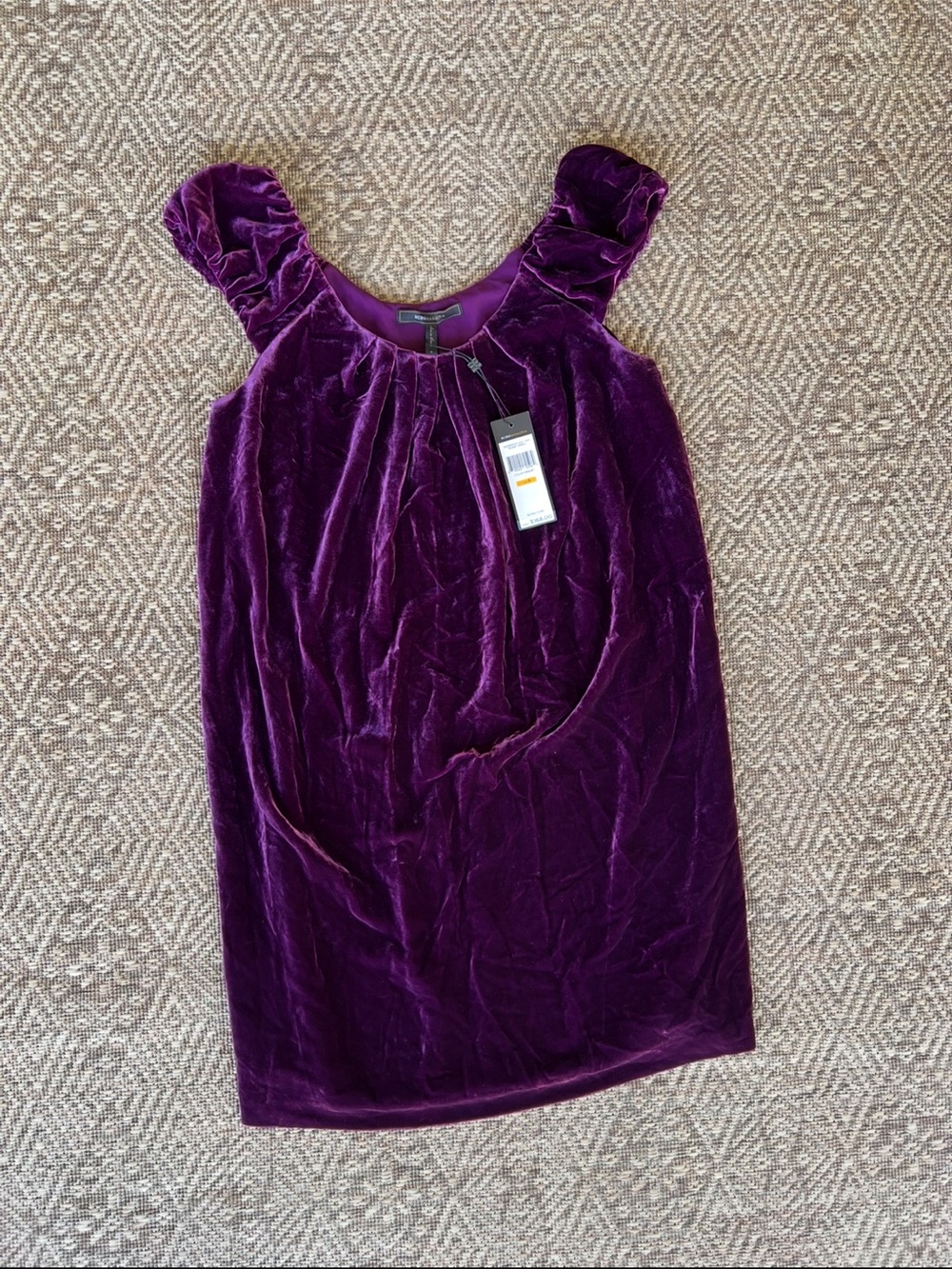 NWT BCBGMAXAZRIA Purple Velvet Halter Top S Sleeveless Holiday Party